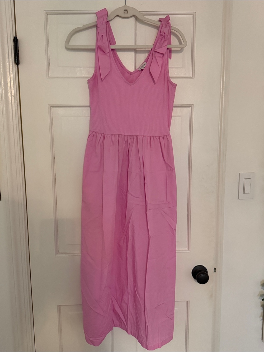 J Crew Women’s Pink Tie-Shoulder Midi  Dress